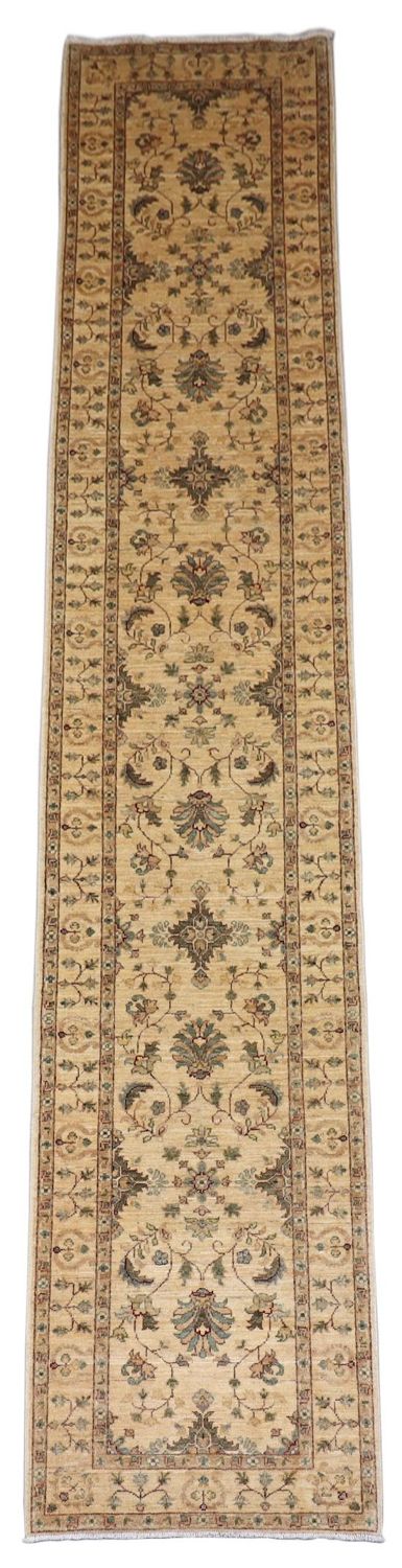 Loper Ziegler tapijt - 394 x 78 cm - beige