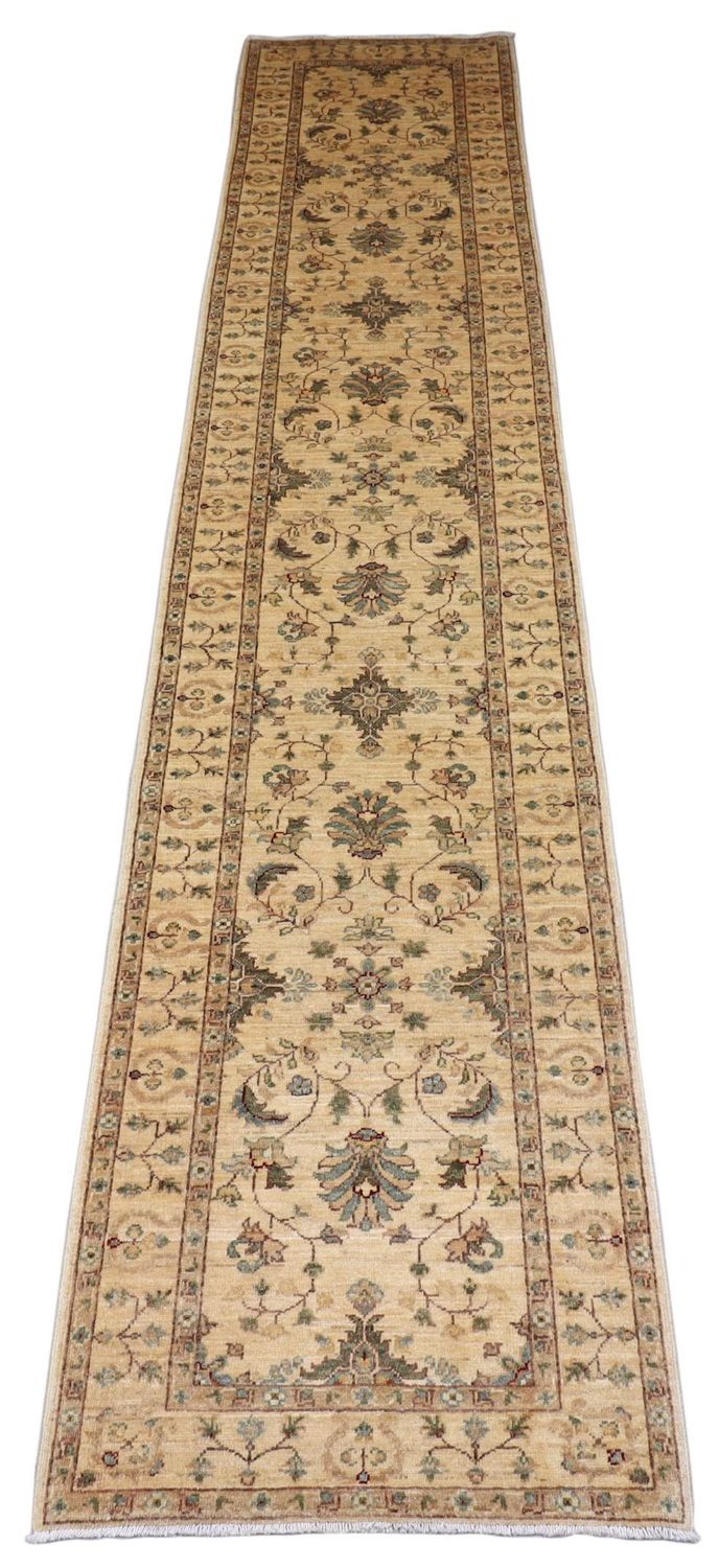 Loper Ziegler tapijt - 394 x 78 cm - beige