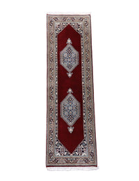 Loper Perzisch tapijt - Bijar - 247 x 72 cm - donkerrood
