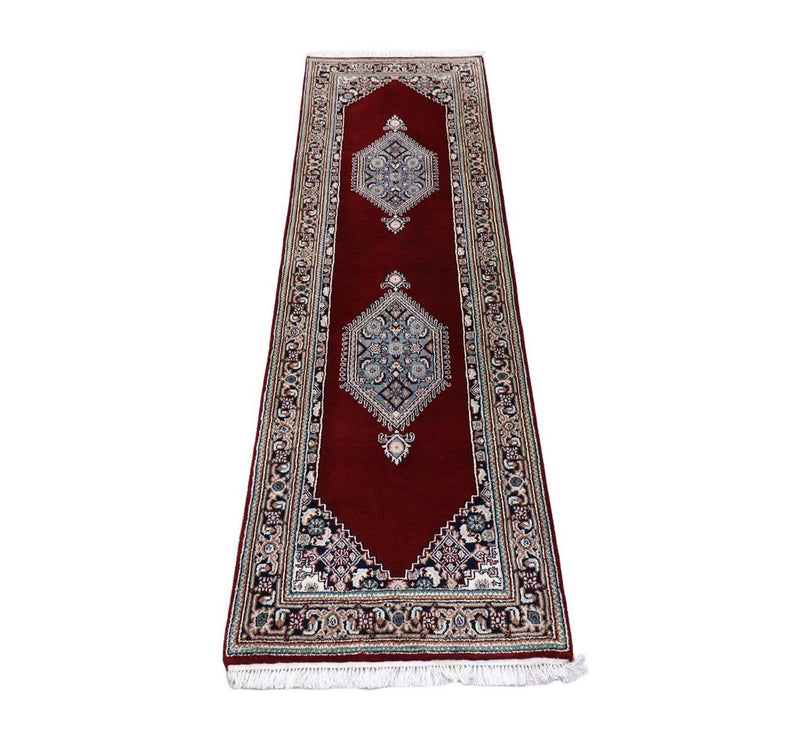 Loper Perzisch tapijt - Bijar - 247 x 72 cm - donkerrood