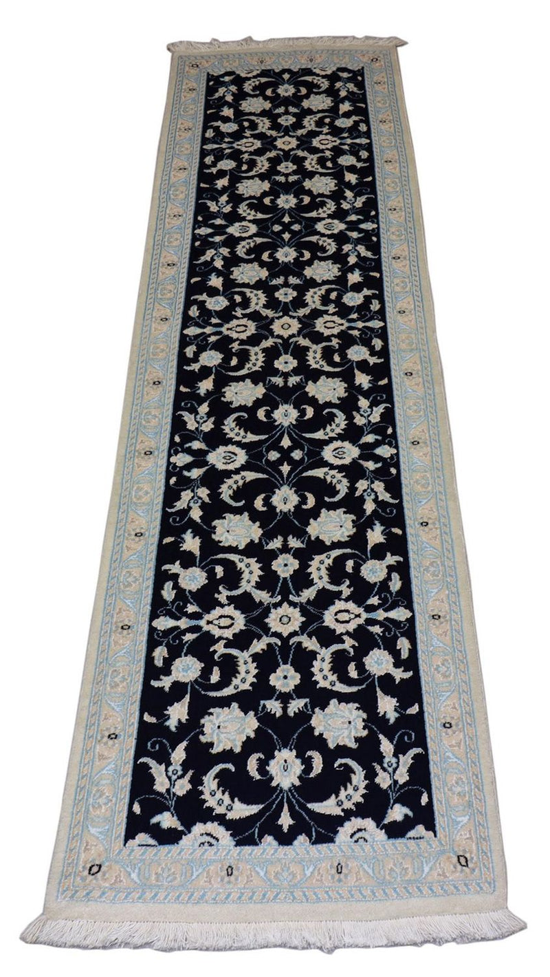 Loper Perzisch tapijt - Nain - 300 x 84 cm - donkerblauw