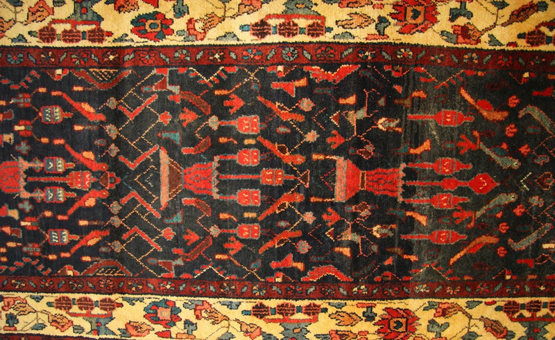 Loper Perzisch Tapijt - Nomadisch - 410 x 104 cm - blauw