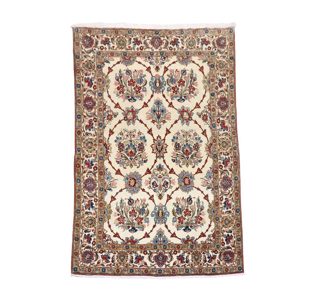 Perzisch tapijt - Ghom - 204 x 135 cm - beige