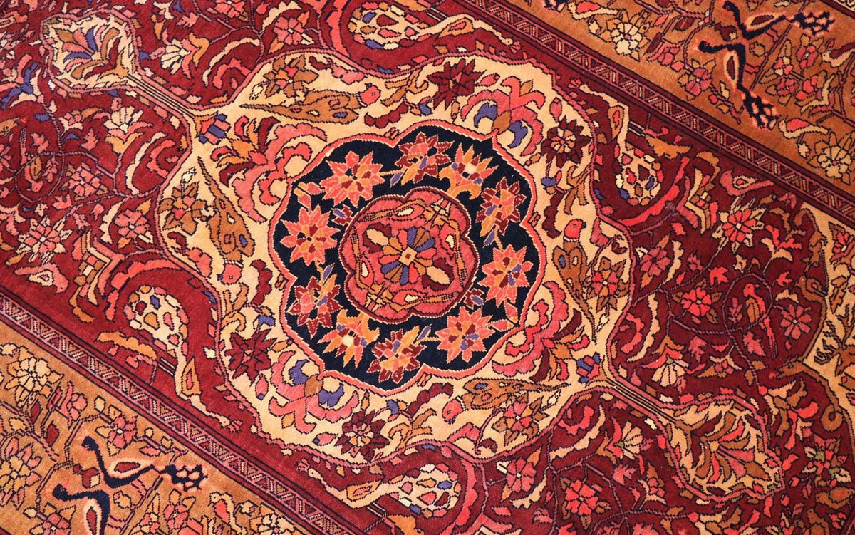 Zijden tapijt - Afghaanse zijde - 154 x 115 cm - rood