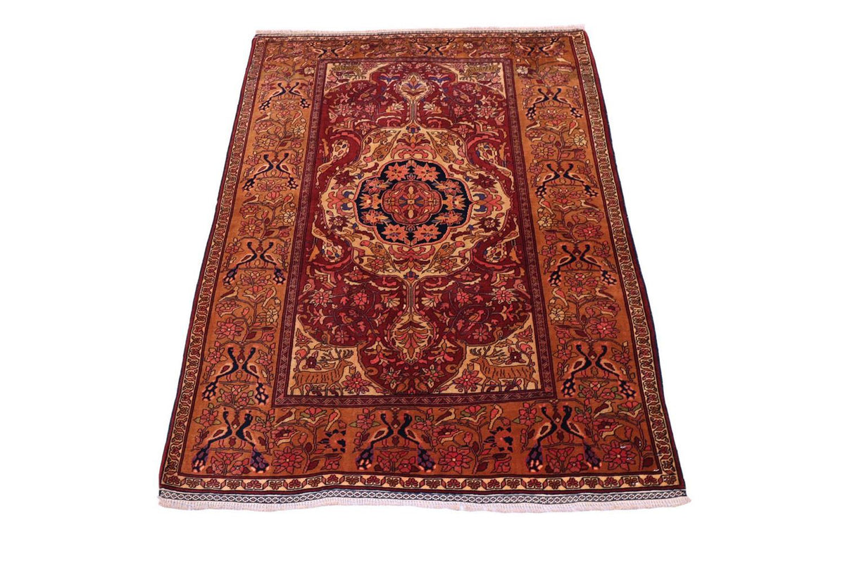 Zijden tapijt - Afghaanse zijde - 154 x 115 cm - rood