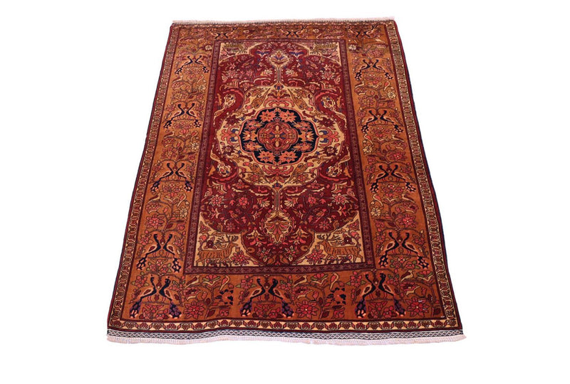 Zijden tapijt - Afghaanse zijde - 154 x 115 cm - rood