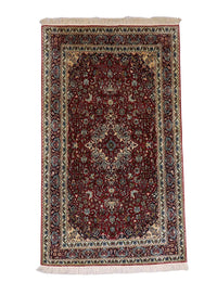 Zijden tapijt - Kashmir Silk - 150 x 90 cm - donkerrood
