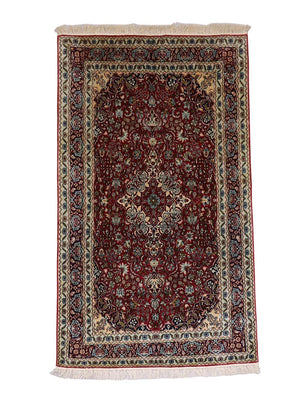 Zijden tapijt - Kashmir Silk - 150 x 90 cm - donkerrood