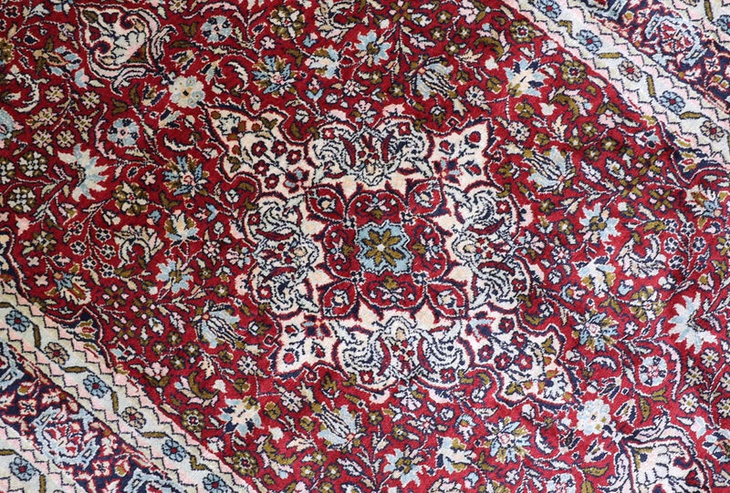 Zijden tapijt - Kashmir Silk - 150 x 90 cm - donkerrood