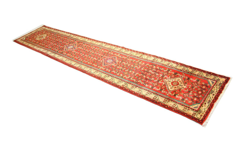 Loper Perzisch Tapijt - Nomadisch - 367 x 80 cm - rood