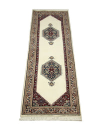 Loper Perzisch tapijt - Bijar - 263 x 77 cm - beige