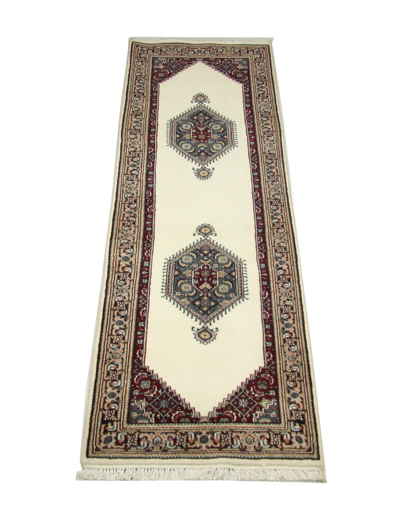 Loper Perzisch tapijt - Bijar - 263 x 77 cm - beige