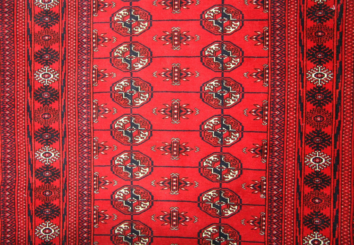 Loper Afghaans tapijt - Bukhara - 352 x 96 cm - rood