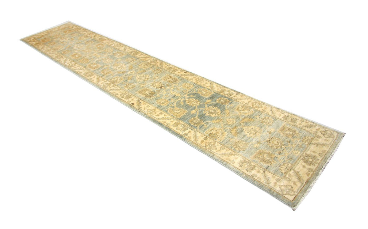 Loper Ziegler tapijt - 352 x 70 cm - blauw