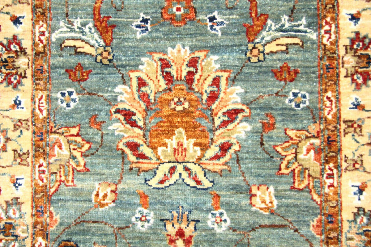 Loper Ziegler tapijt - 262 x 71 cm - blauw