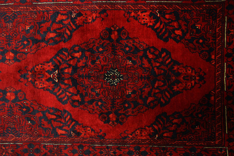 Loper Afghaans tapijt - 287 x 77 cm - rood