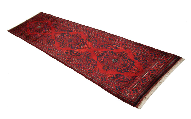 Loper Afghaans tapijt - 287 x 77 cm - rood