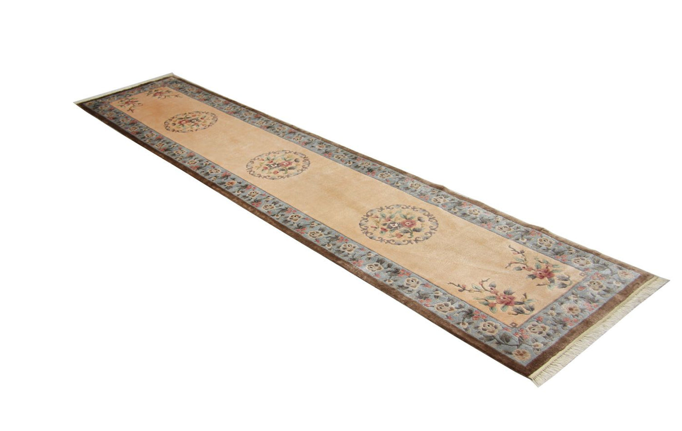 Chinese zijde Tapijt 337x70cm - Oosters Tapijt