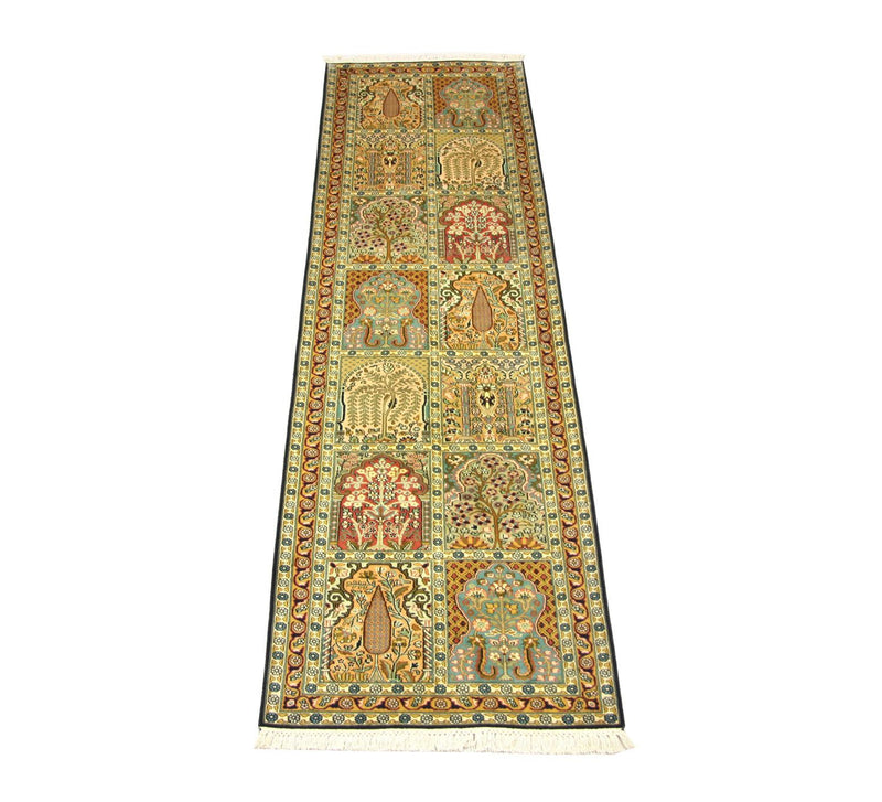 Loper Zijden tapijt - Kashmir Silk - 298 x 82 cm - veelkleurig