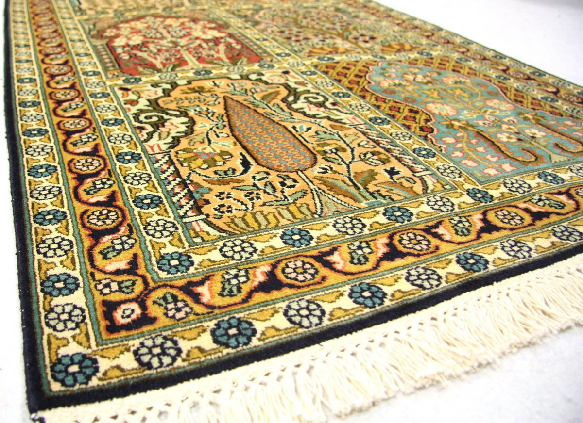 Loper Zijden tapijt - Kashmir Silk - 298 x 82 cm - veelkleurig