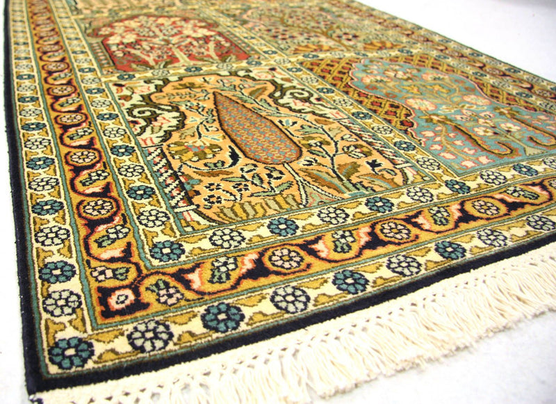 Loper Zijden tapijt - Kashmir Silk - 298 x 82 cm - veelkleurig