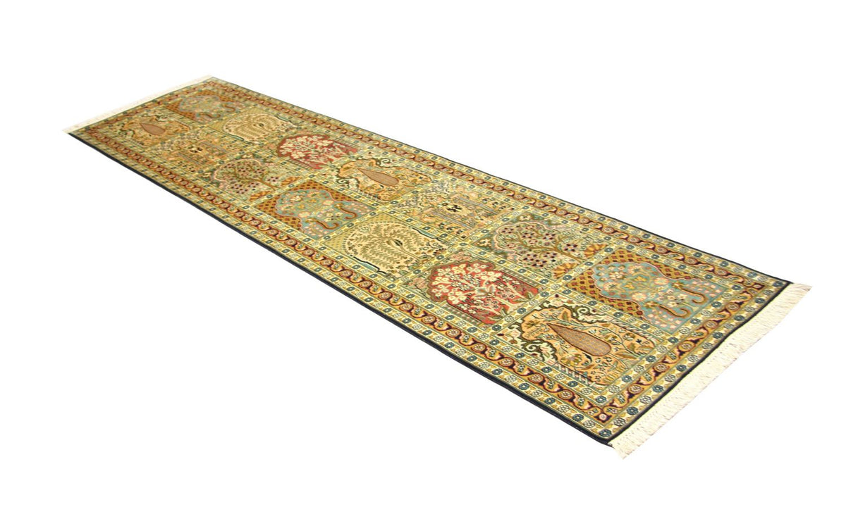 Loper Zijden tapijt - Kashmir Silk - 298 x 82 cm - veelkleurig