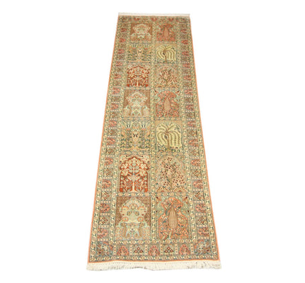 Loper Zijden tapijt - Kashmir Silk - 292 x 79 cm - bruin