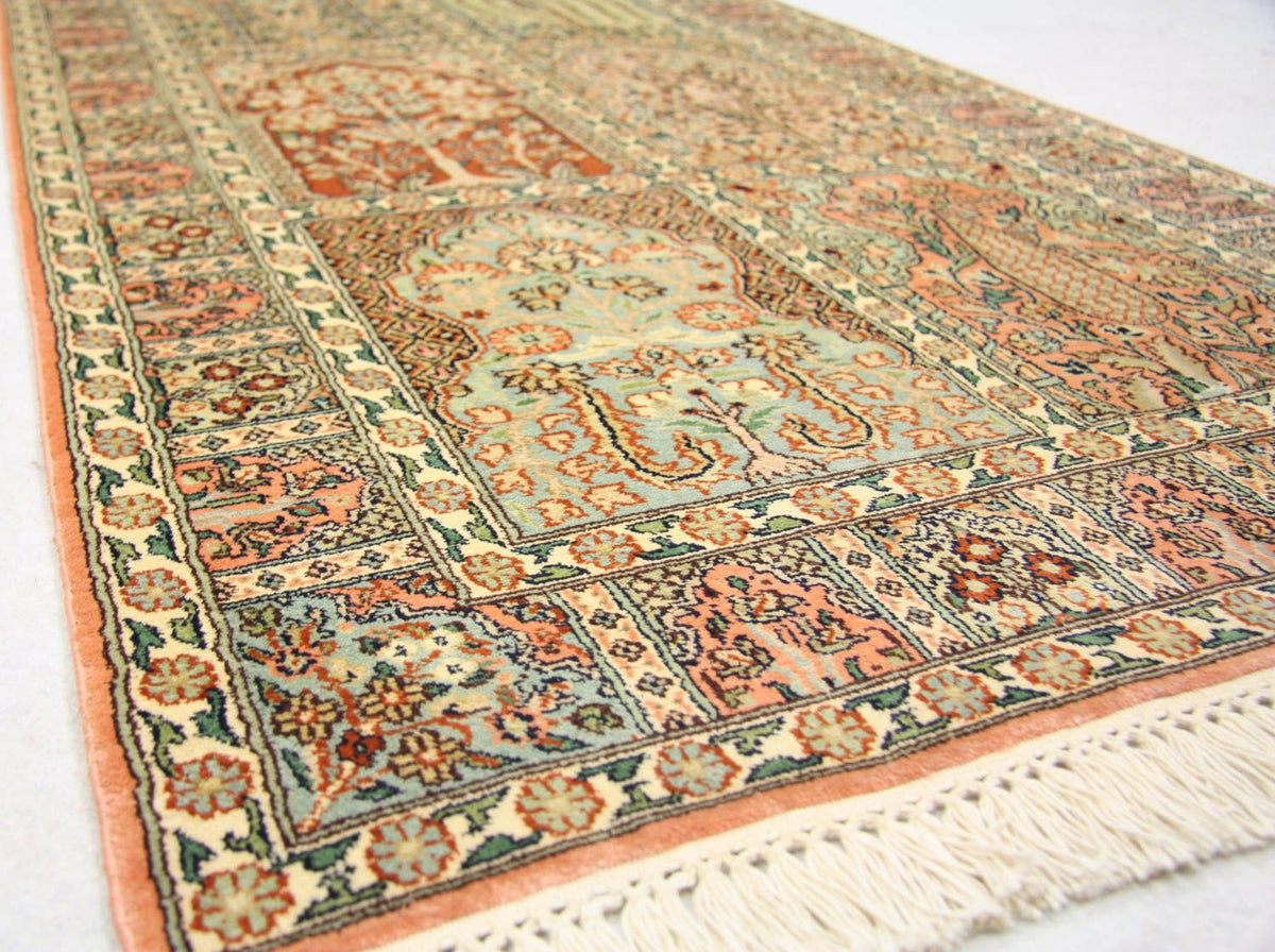 Loper Zijden tapijt - Kashmir Silk - 292 x 79 cm - bruin