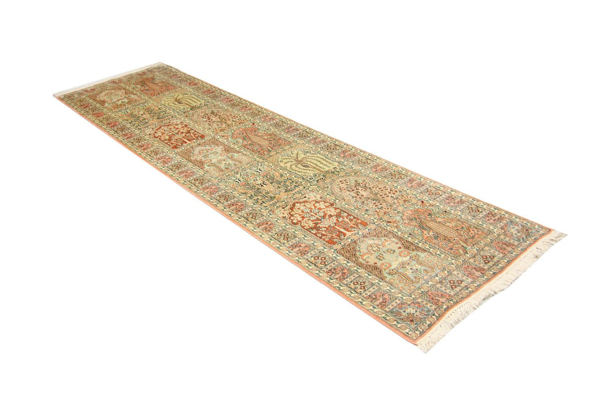 Loper Zijden tapijt - Kashmir Silk - 292 x 79 cm - bruin