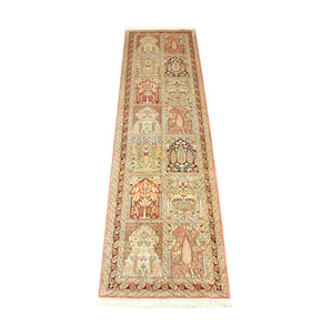 Loper Zijden tapijt - Kashmir Silk - 307 x 78 cm - veelkleurig