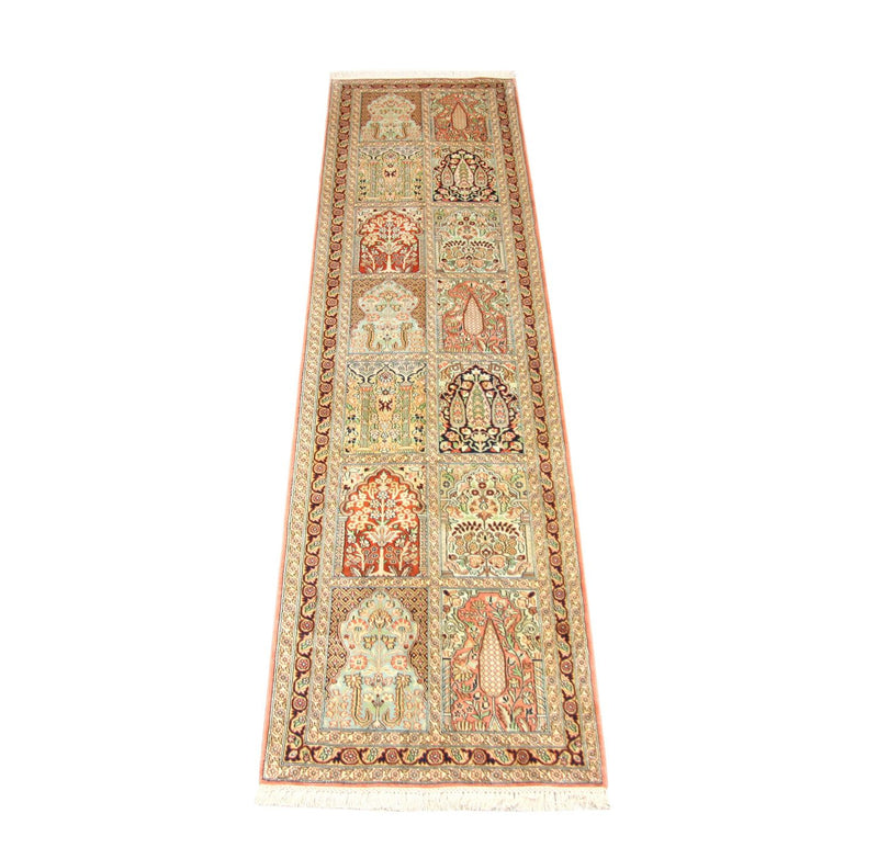 Loper Zijden tapijt - Kashmir Silk - 307 x 78 cm - veelkleurig