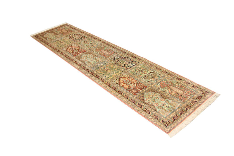 Loper Zijden tapijt - Kashmir Silk - 307 x 78 cm - veelkleurig