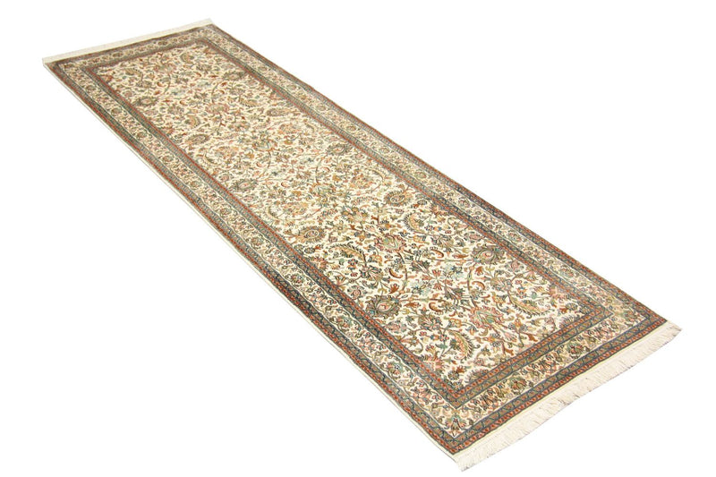 Loper Zijden tapijt - Kashmir Silk - 250 x 80 cm - beige