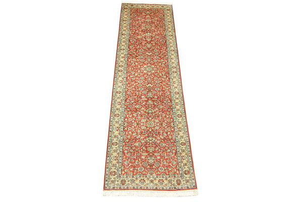 Loper Zijden tapijt - Kashmir Silk - 292 x 78 cm - oranje