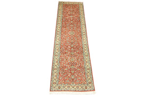 Loper Zijden tapijt - Kashmir Silk - 292 x 78 cm - oranje