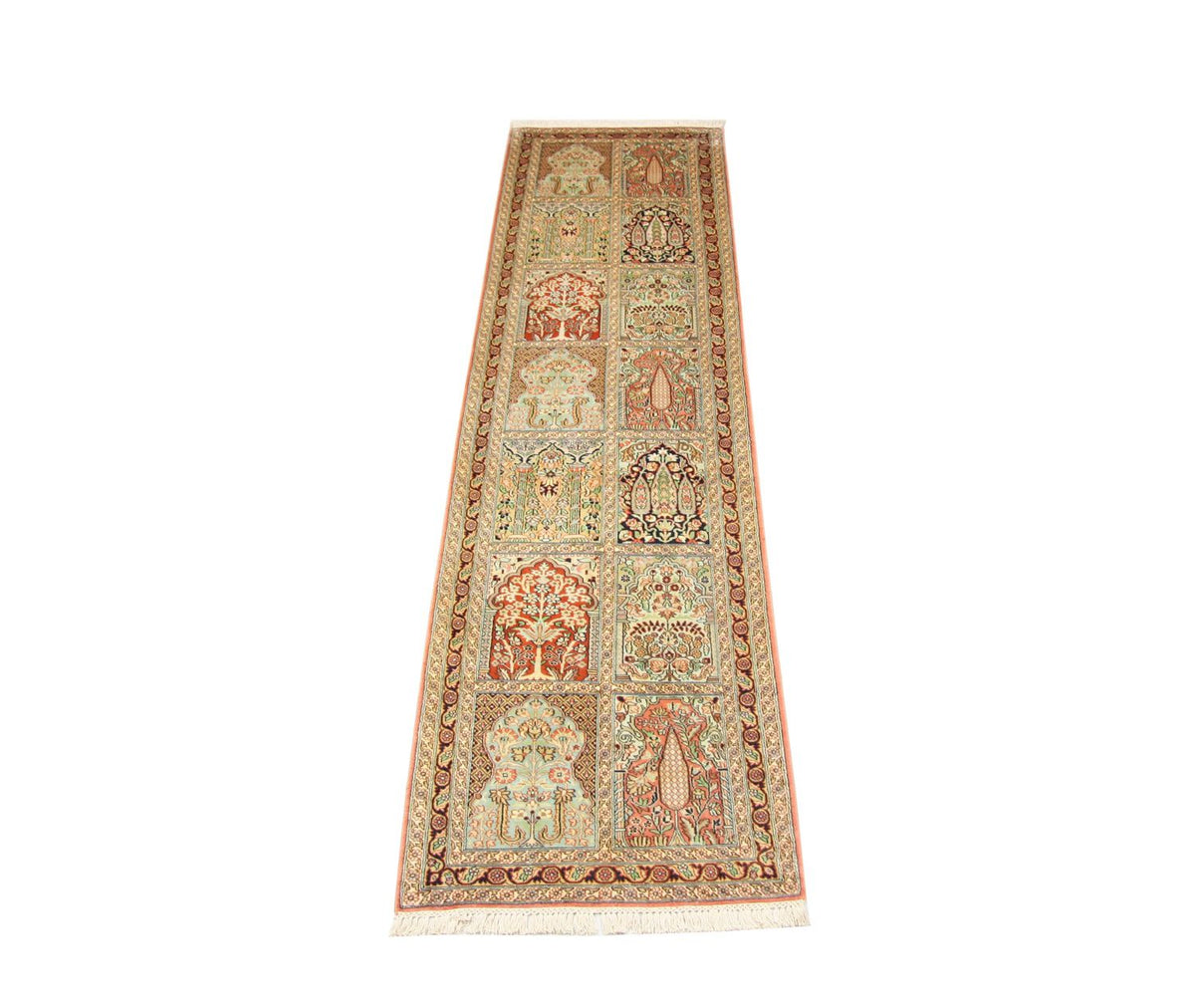 Loper Zijden tapijt - Kashmir Silk - 305 x 79 cm - bruin