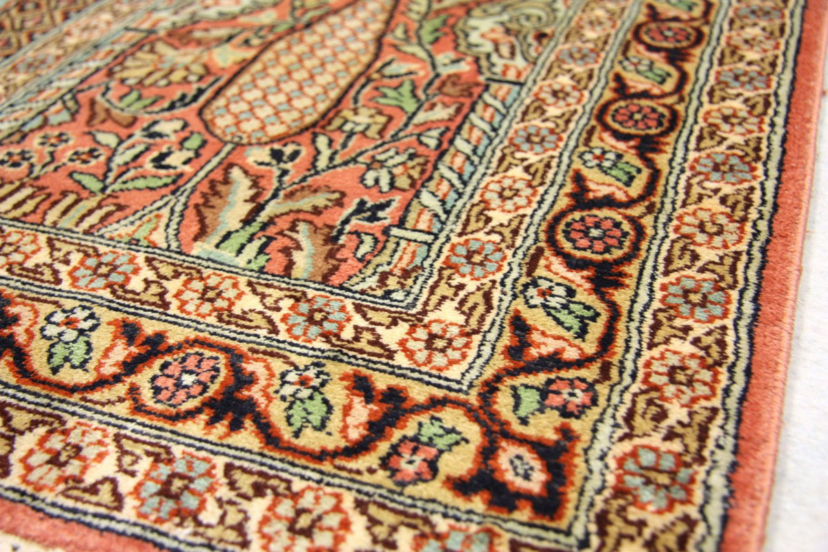 Loper Zijden tapijt - Kashmir Silk - 305 x 79 cm - bruin