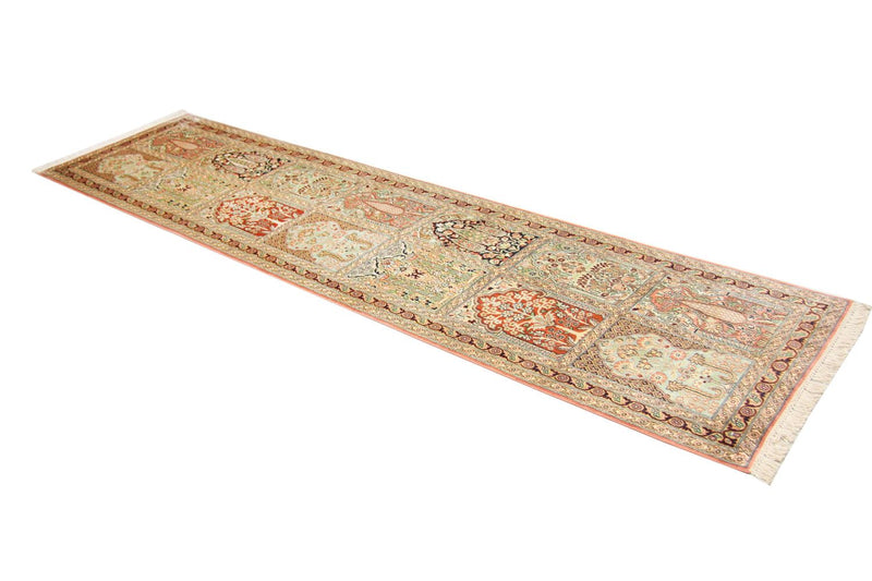 Loper Zijden tapijt - Kashmir Silk - 305 x 79 cm - bruin