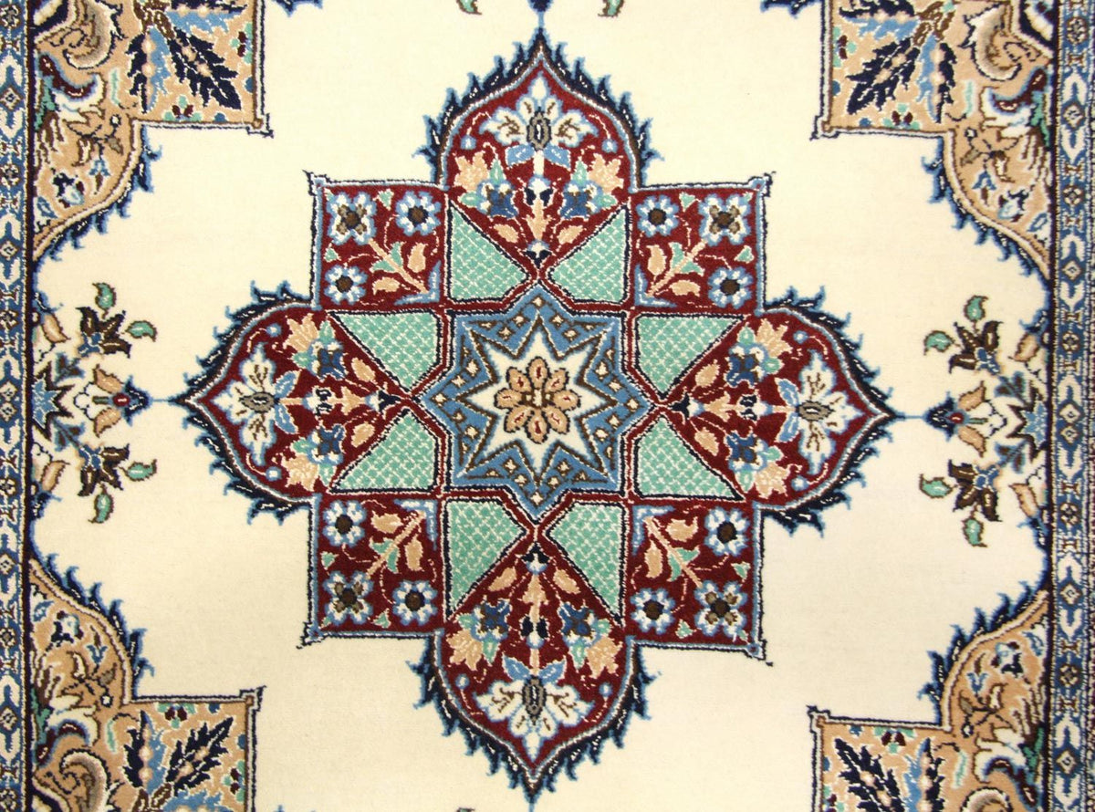 Perzisch tapijt - Nain vierkant  - 105 x 97 cm - natuurlijk wit