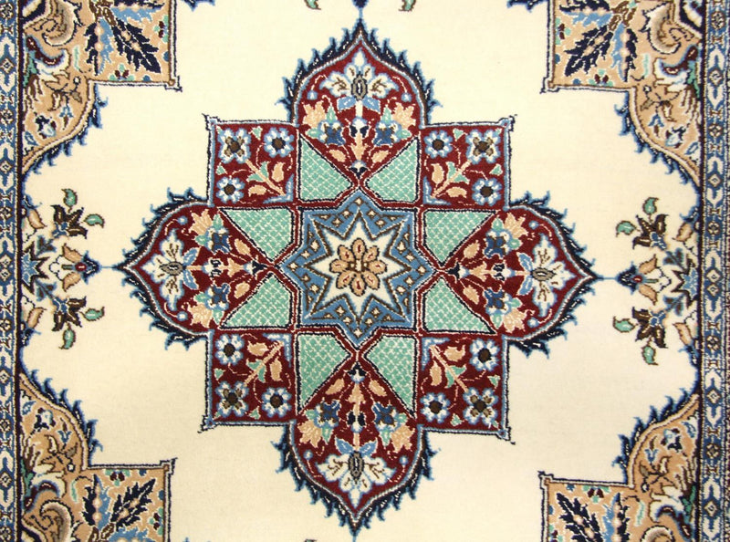 Perzisch tapijt - Nain vierkant  - 105 x 97 cm - natuurlijk wit