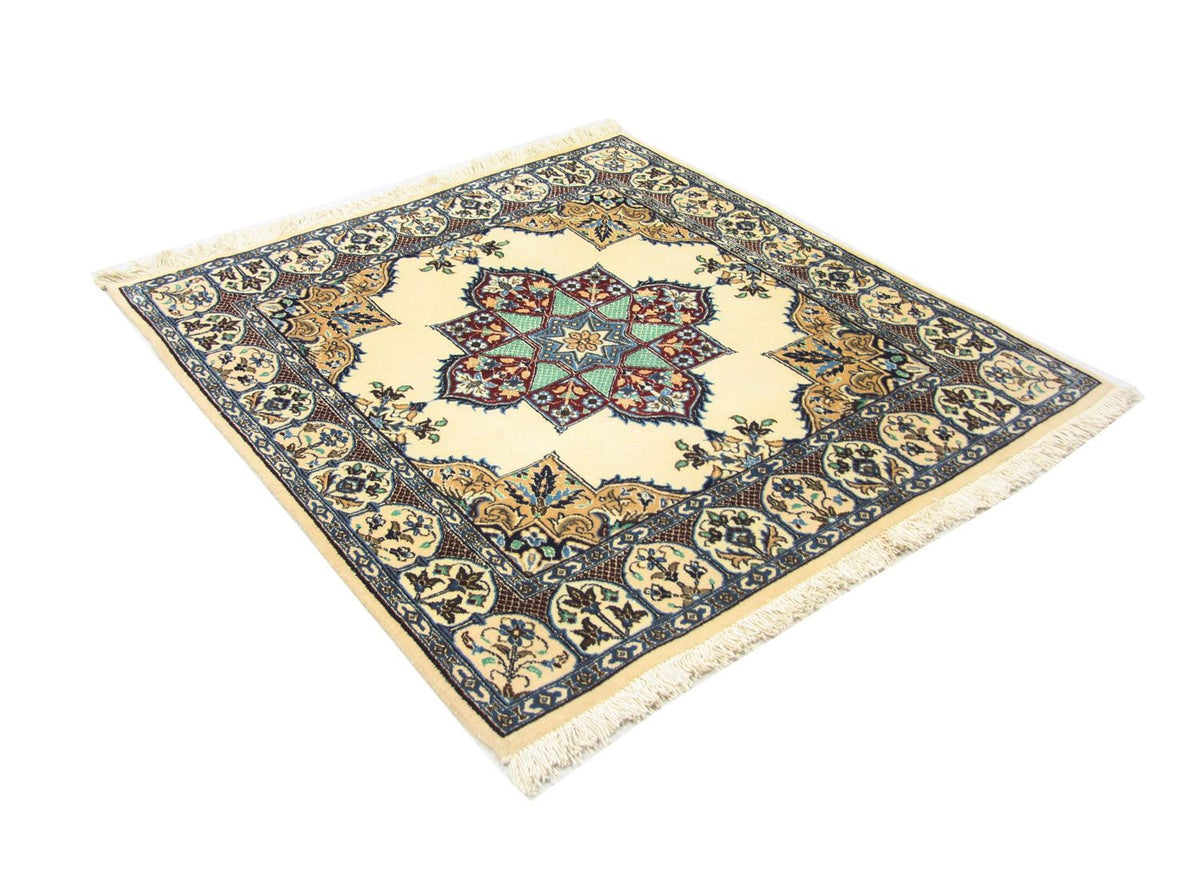 Perzisch tapijt - Nain vierkant  - 105 x 97 cm - natuurlijk wit