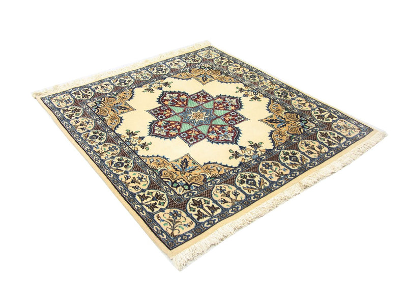 Perzisch tapijt - Nain vierkant  - 105 x 97 cm - natuurlijk wit