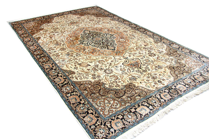 Zijden tapijt - Kashmir Silk - 272 x 177 cm - beige