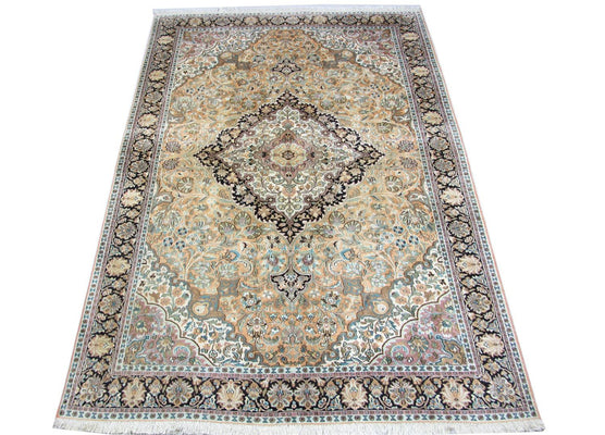 Zijden tapijt - Kashmir Silk - 290 x 185 cm - blauw