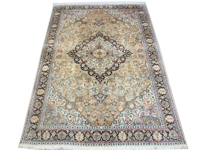 Zijden tapijt - Kashmir Silk - 290 x 185 cm - blauw