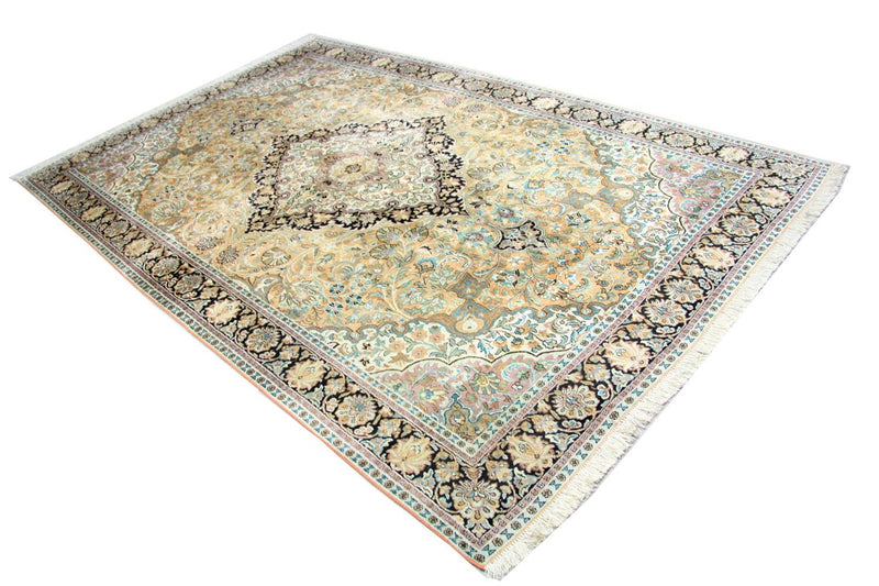 Zijden tapijt - Kashmir Silk - 290 x 185 cm - blauw