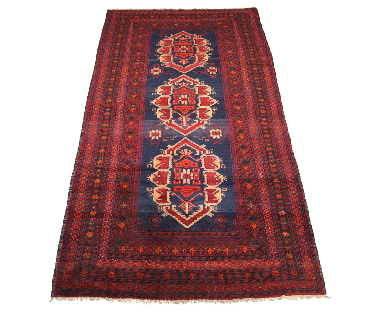 Loper Baluch tapijt - 294 x 142 cm - blauw
