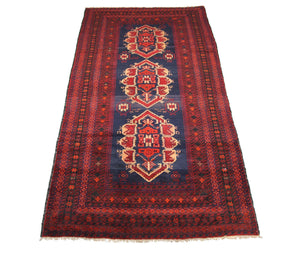 Loper Baluch tapijt - 294 x 142 cm - blauw