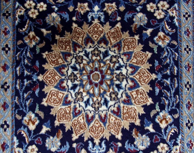 Loper Perzisch tapijt - Nain - 340 x 80 cm - blauw