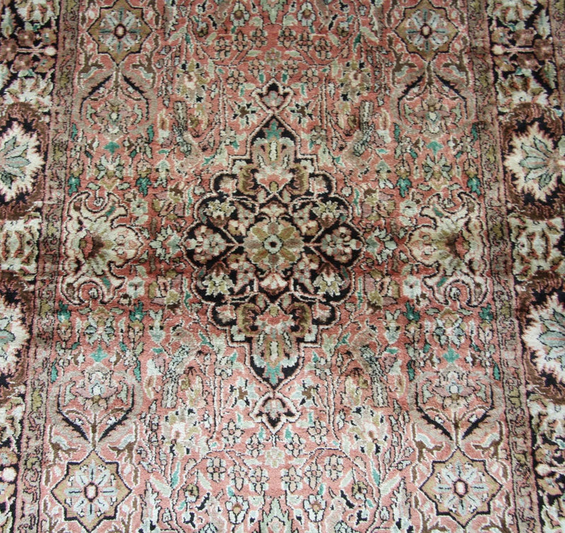 Zijden tapijt - Kashmir Silk - 164 x 91 cm - bruin